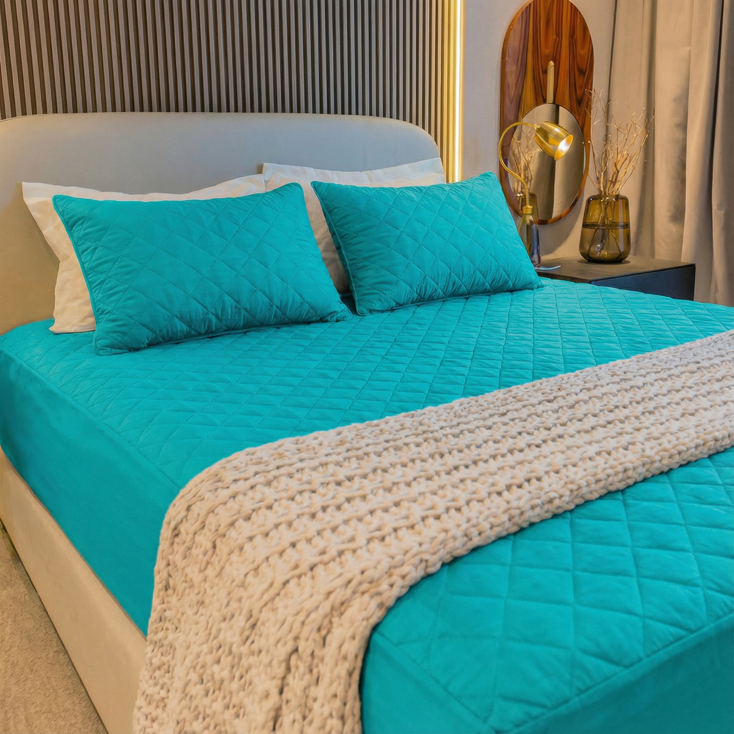 Cama Vestida Impermeable DELUXE + 2 Protectores de Almohada |ULTIMAS UNIDADES|